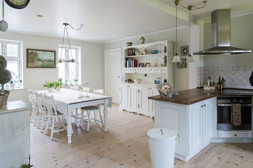 white contrasting image of kitchen and a home.